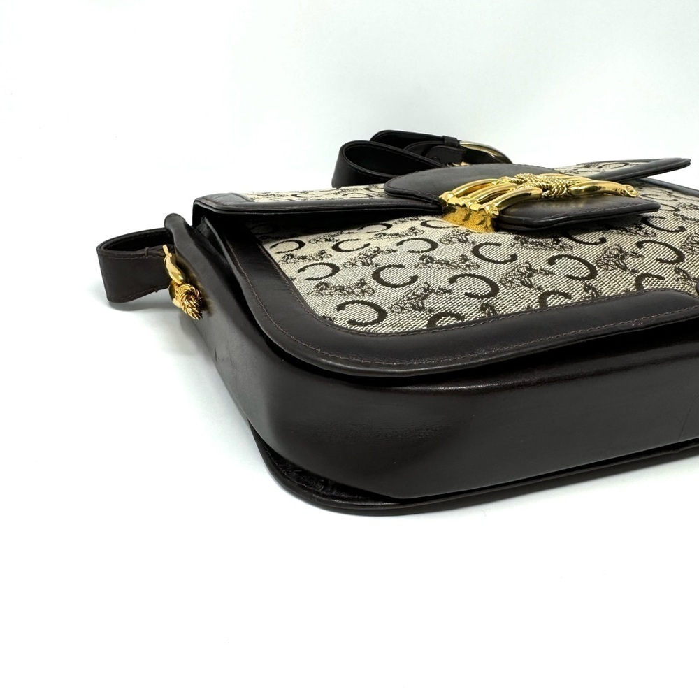 Celine Vintage 70s Carriage Monogram Canvas & Leather Horse Carriage Crossbody - Picture 6 of 15